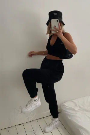 Black Drawstring Waist Joggers - Charley