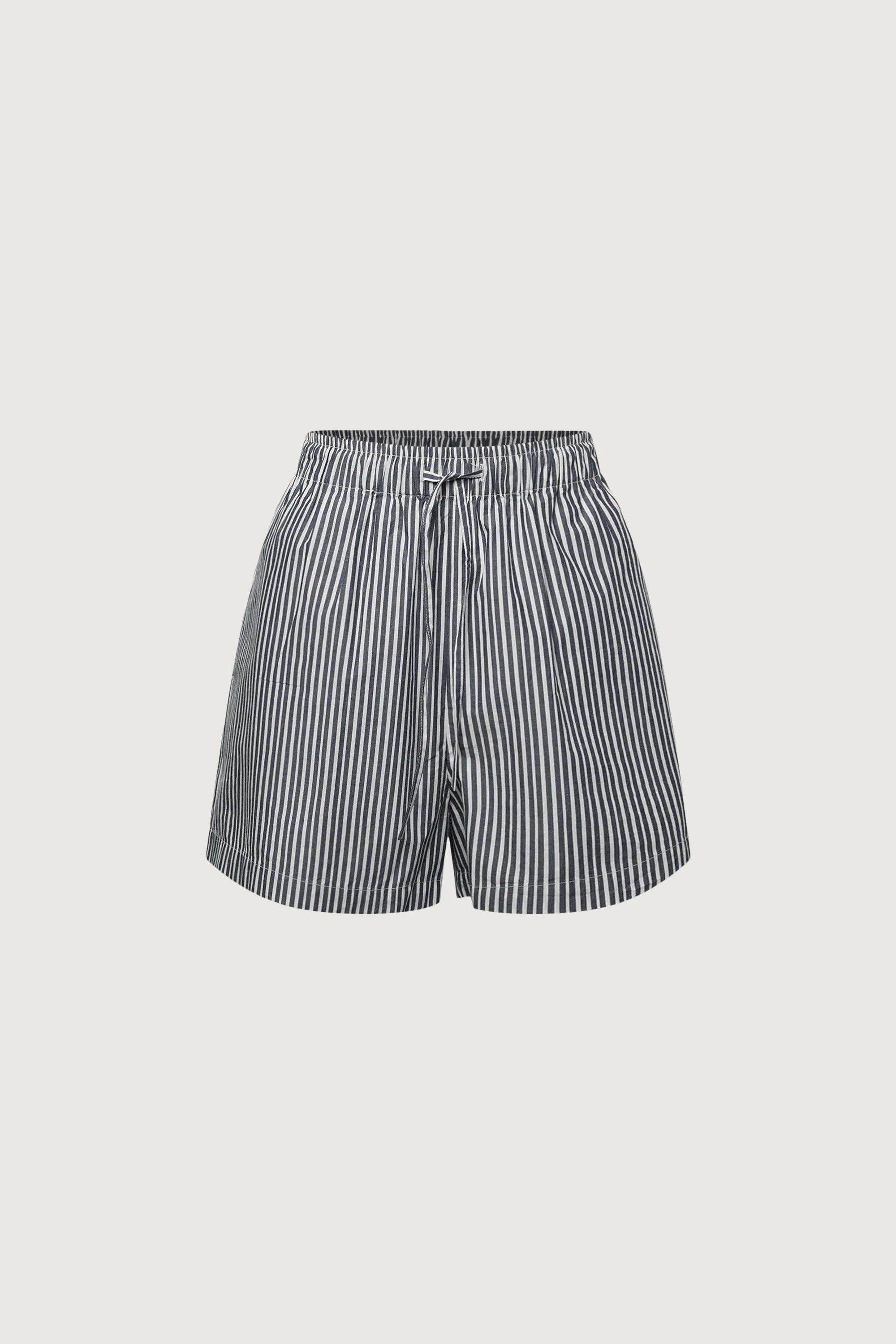 COTTON POPLIN STRIPED SHORT