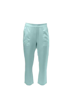 Cropped Silk Pants In Sea Foam