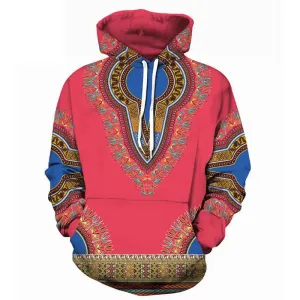 Dashiki Print Hoodie Pullover Men Casual 3D Hoodies Sweatshirts