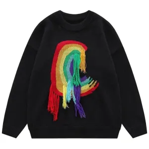 Knitted Rainbow Sweater