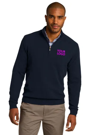 Port Authority 1/2-Zip Branded Sweaters, Navy