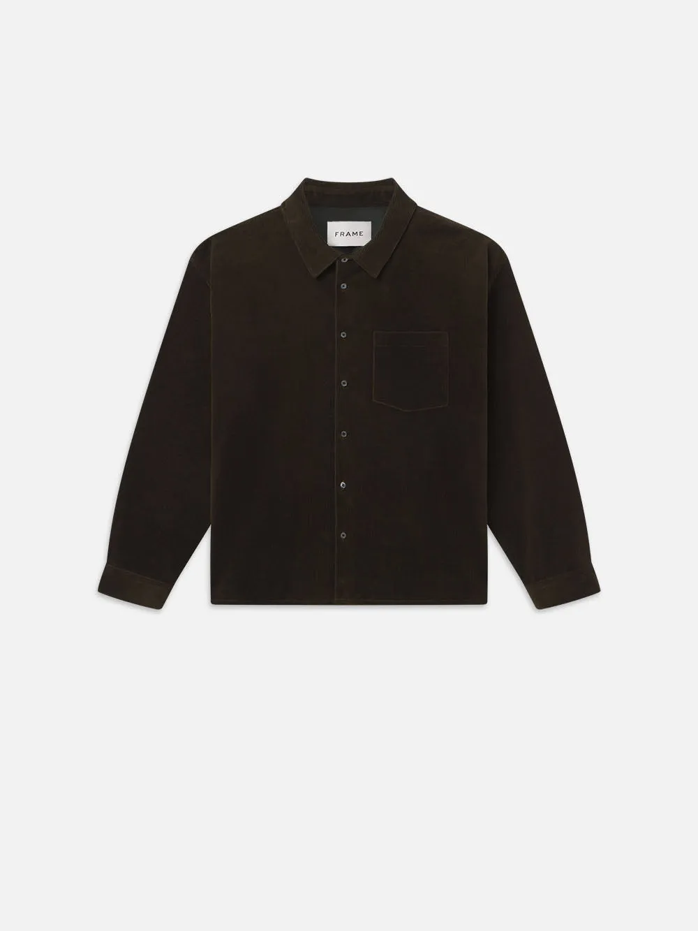 Relaxed Corduroy Overshirt -- Dark Olive