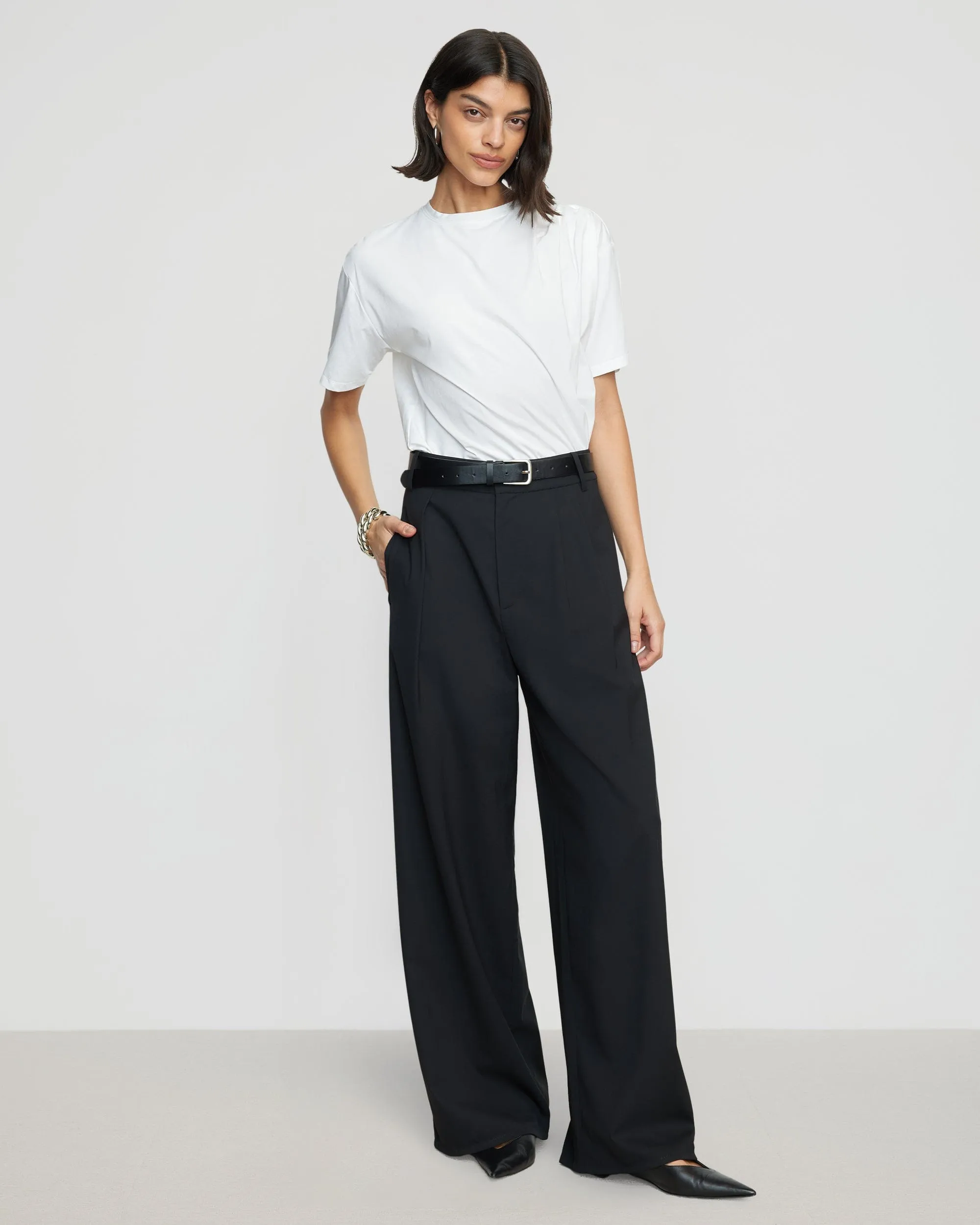 Roen Relaxed Draped-Jersey Tee