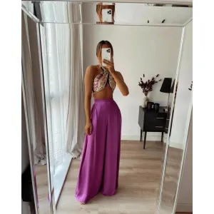 Satin Loose Wide Leg High Waist Sexy Pants