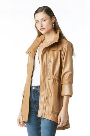 Tart Collections Cory Vegan Leather Jacket in Soft Brown